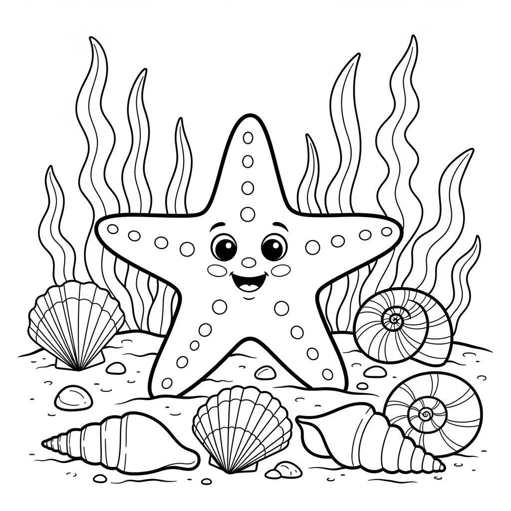 Desenho de Estrela do Mar para Colorir