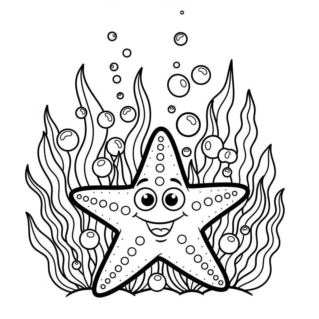 Desenho de Estrela do Mar para Colorir