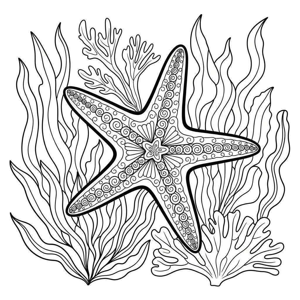 Desenho de Estrela do Mar para Colorir