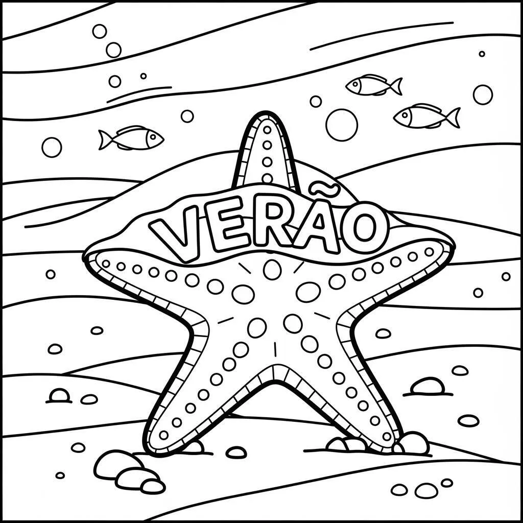 Desenho-de-Estrela-do-Mar-para-Colorir Desenho de Estrela do Mar para Colorir
