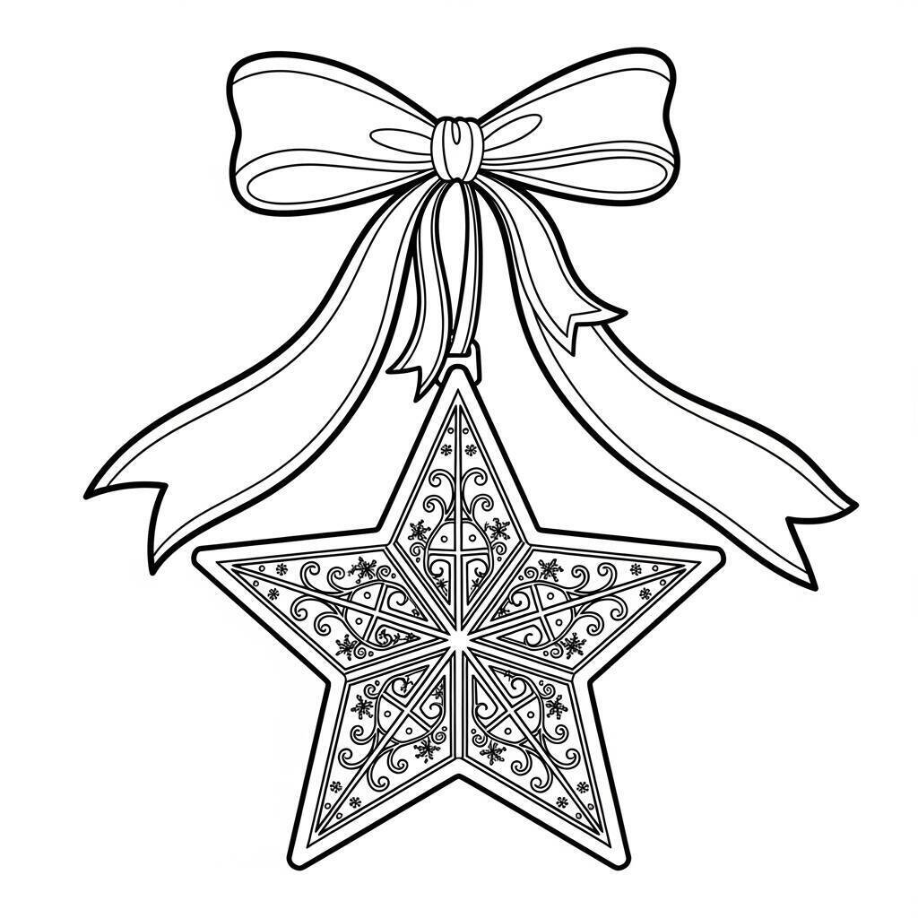 Desenho de Estrela do Natal para Colorir