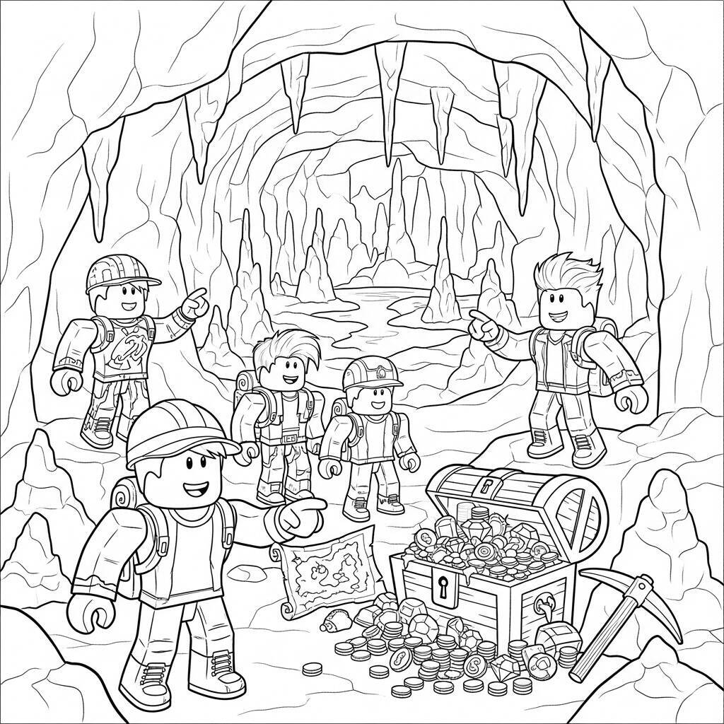 Desenho de Exploração do Roblox para Colorir