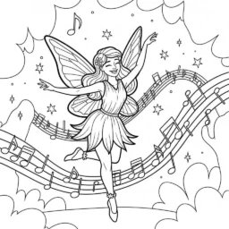 Desenho de Fada Dançando para Colorir