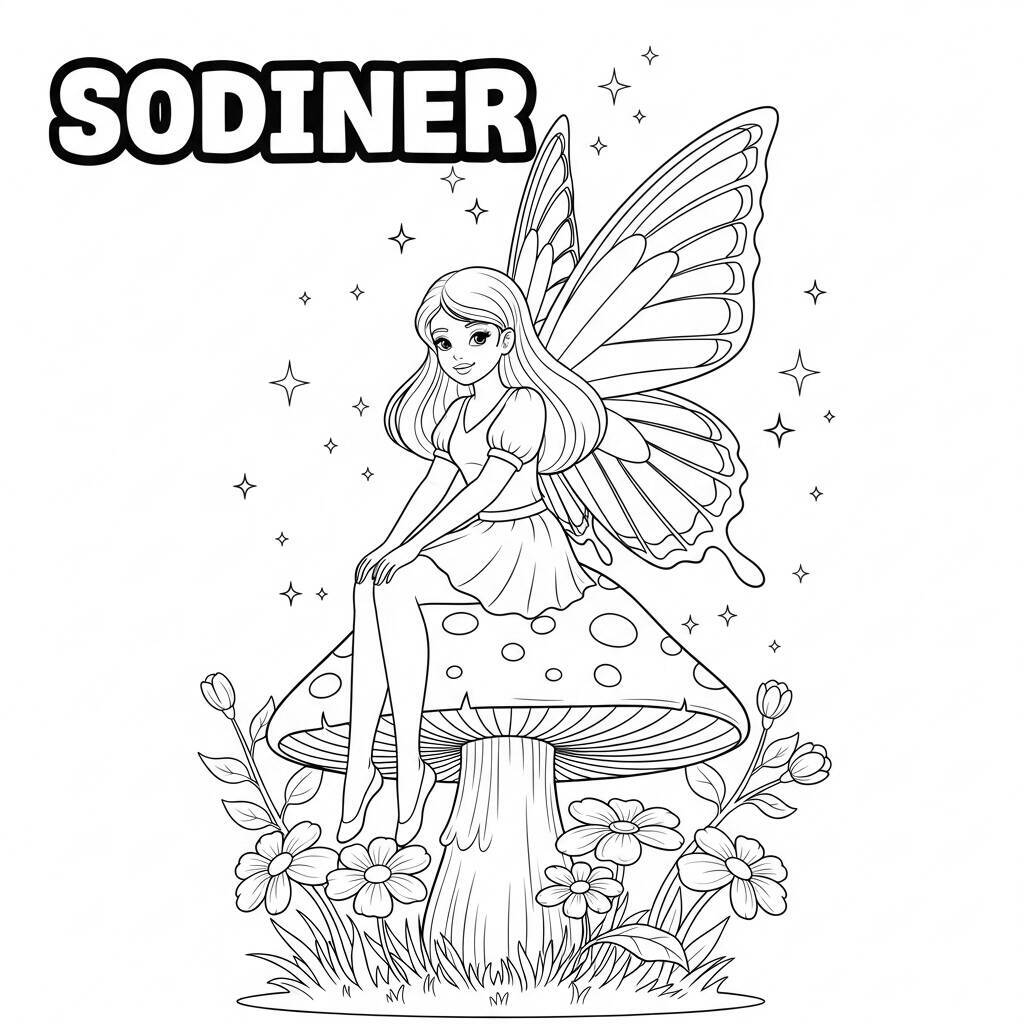 Cute Fairy Coloring Page
