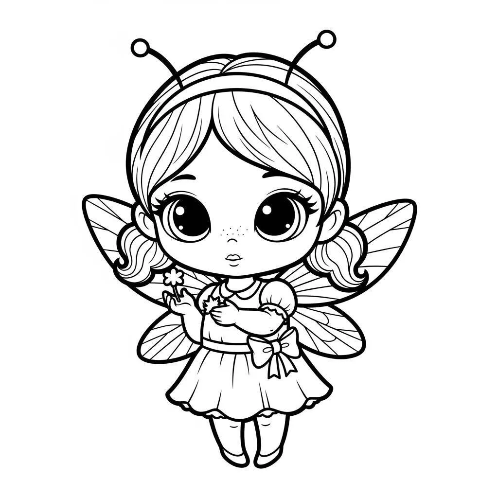 Desenho de Fada Kawaii para Colorir