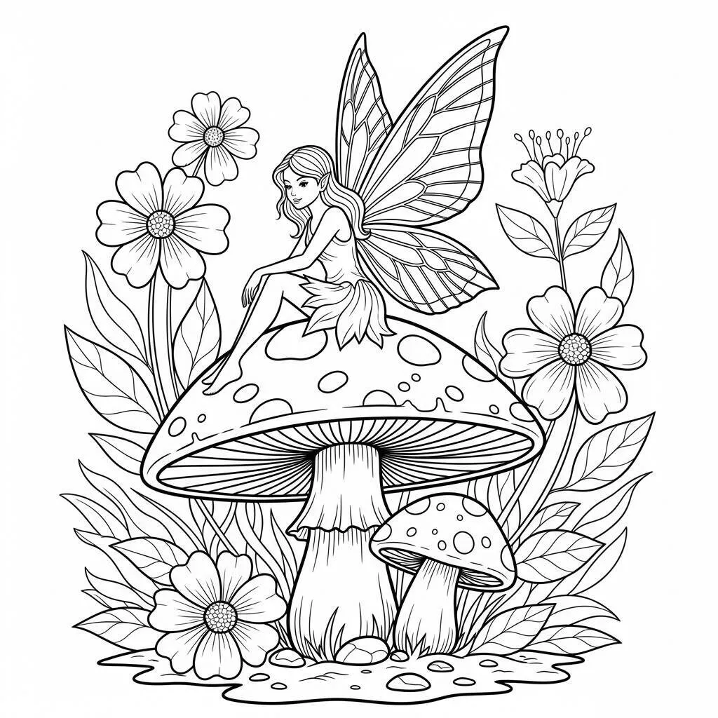 Desenho de Fada para Colorir