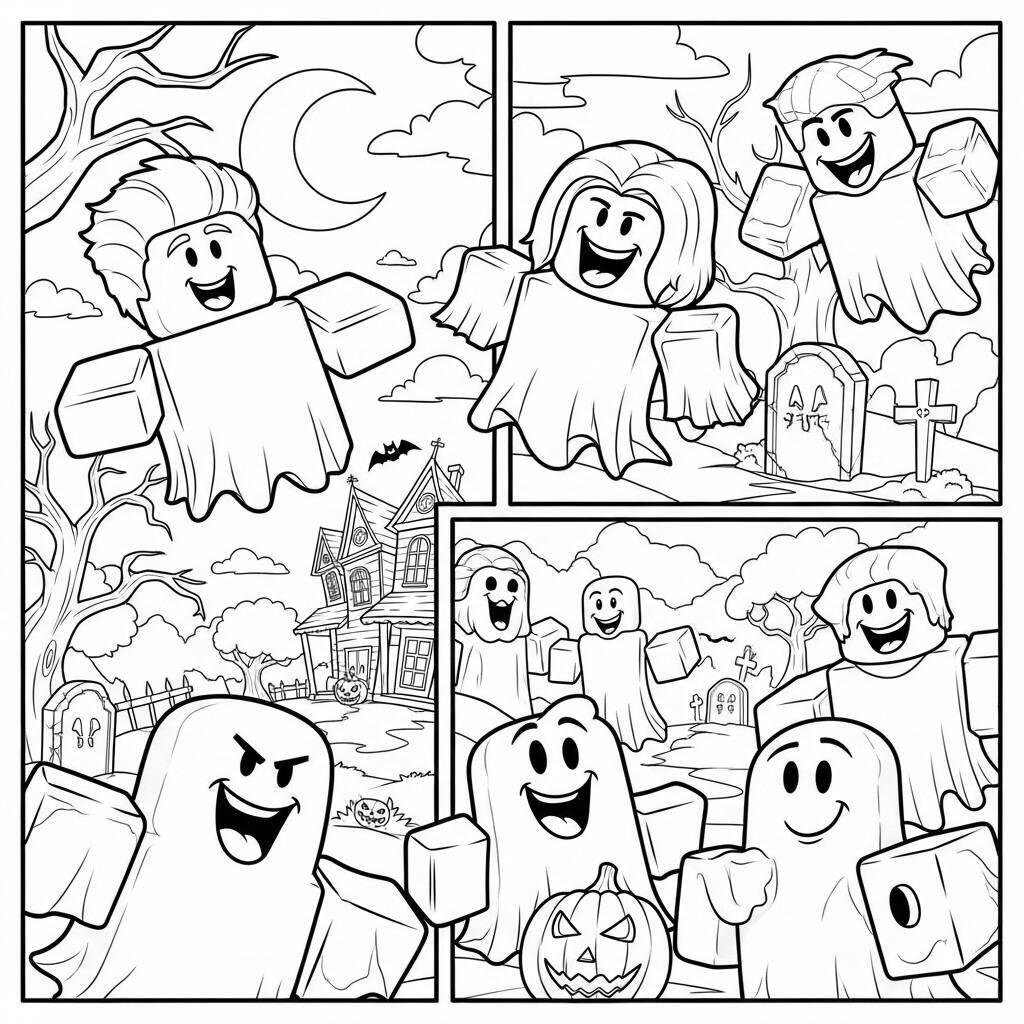 Desenho de Fantasmas do Roblox para Colorir