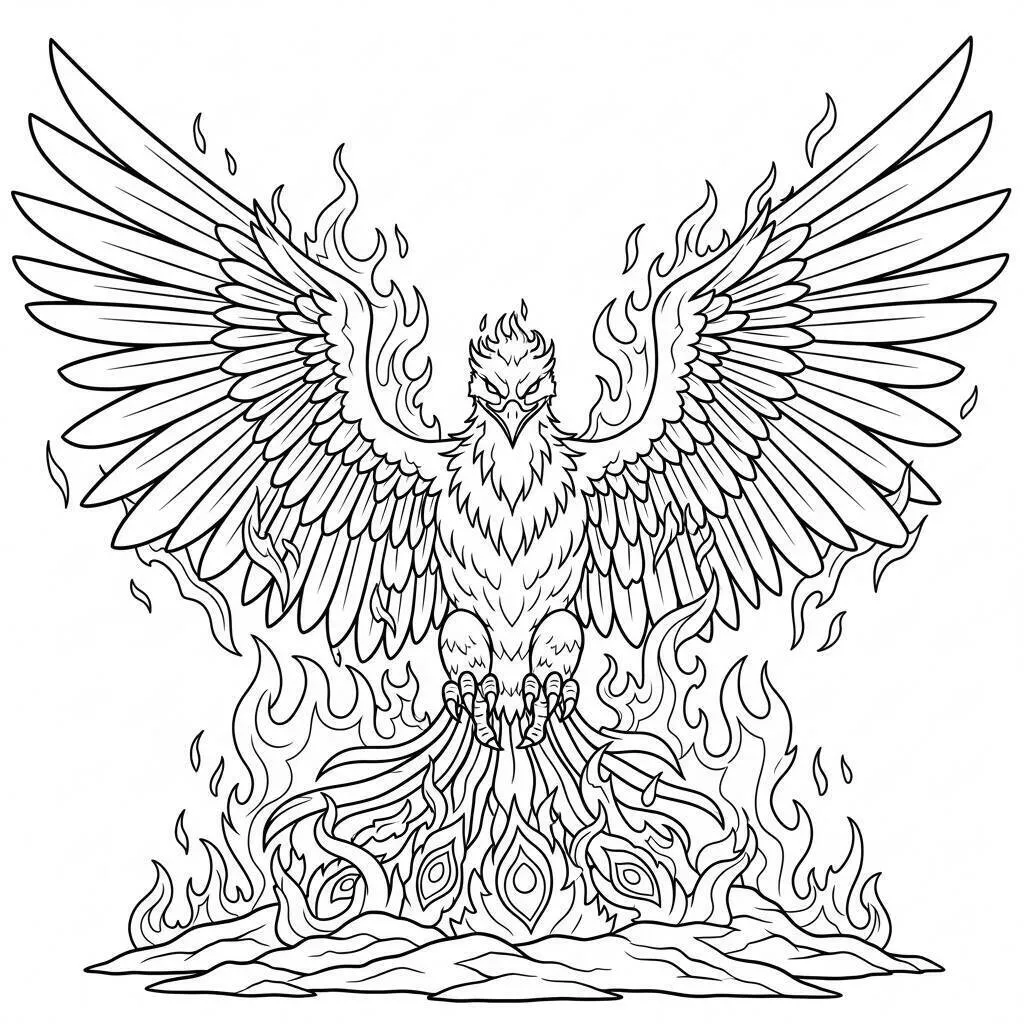 Desenho de Fawkes para Colorir