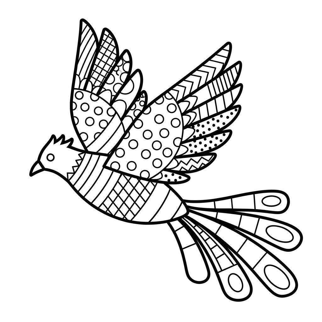 Desenho de Fênix Simples para Colorir