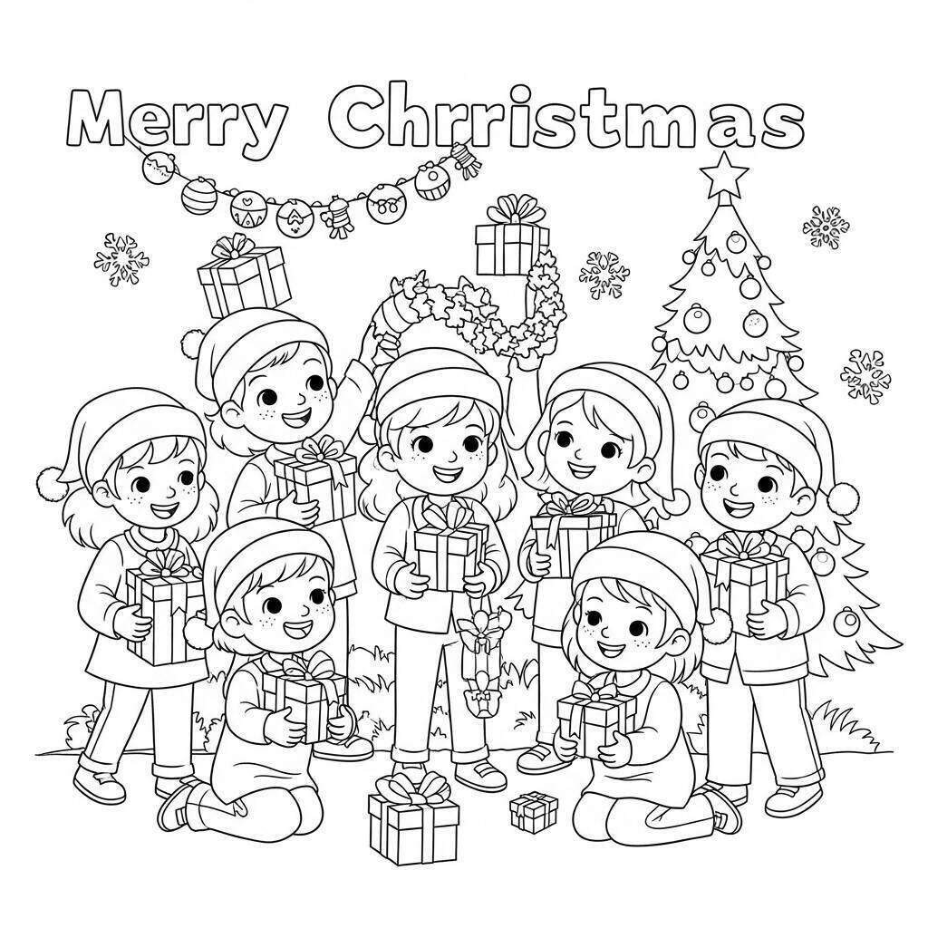 Coloriage de fête de Noël