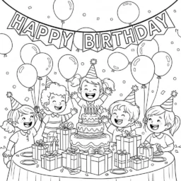 Desenho de Festas para Colorir