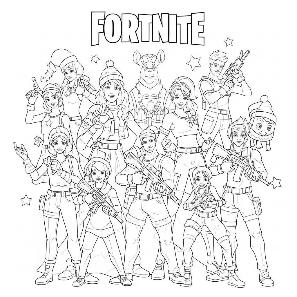 Desenho de Festividades Fortnite para Colorir