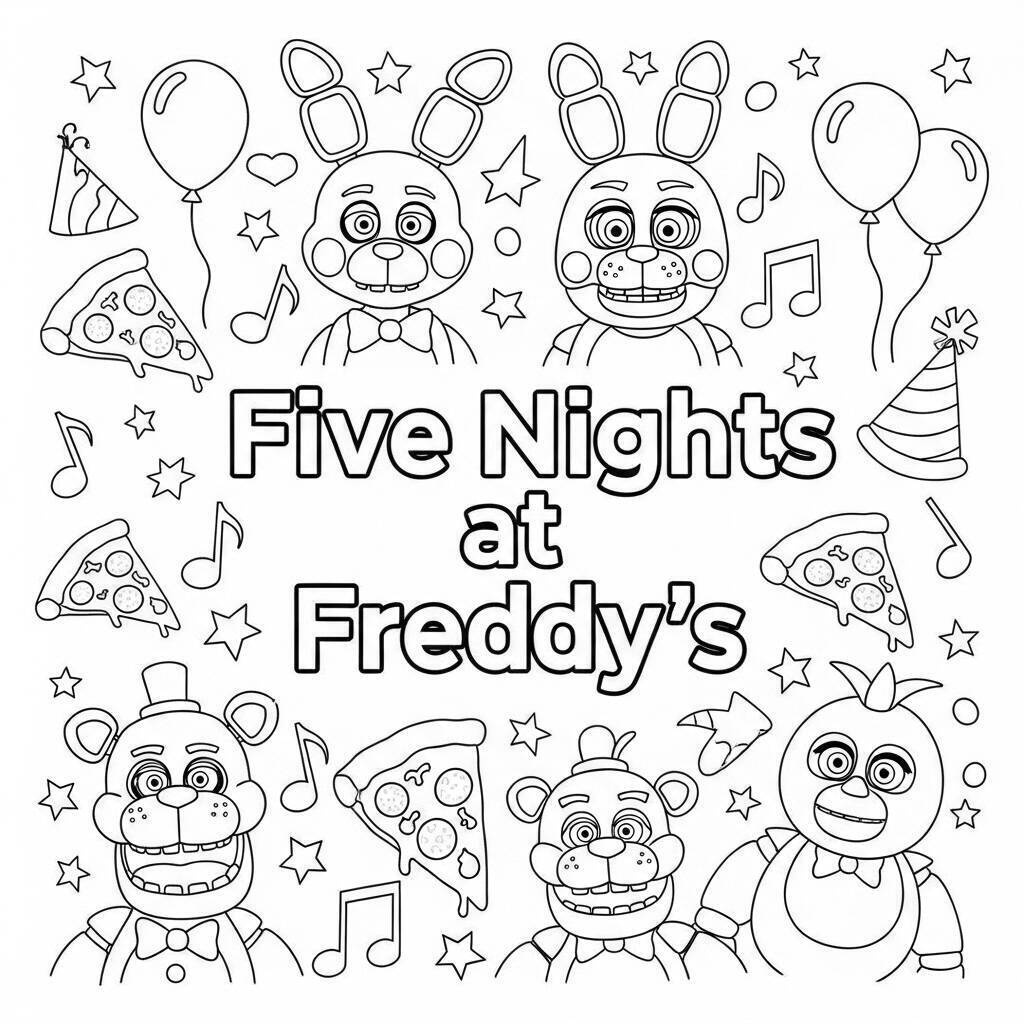 Desenho de Five Nights at Freddy's logo para colorir