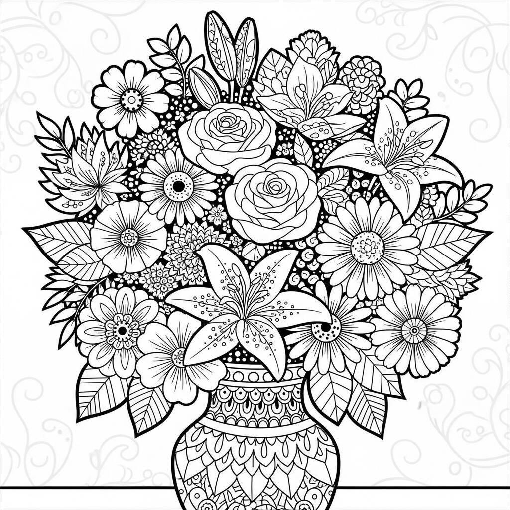 Desenho de Flores para Colorir