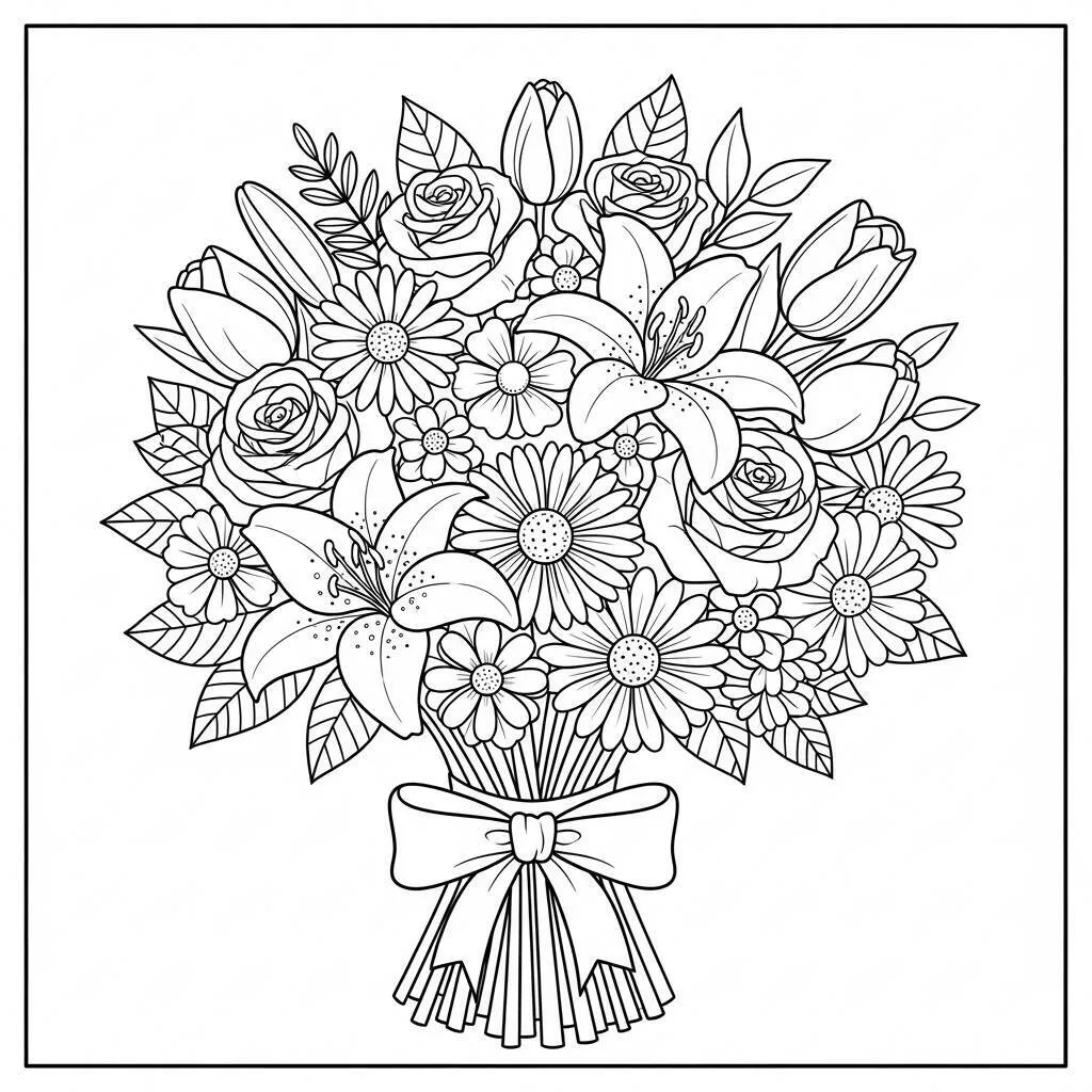 Desenho de Flores para Colorir