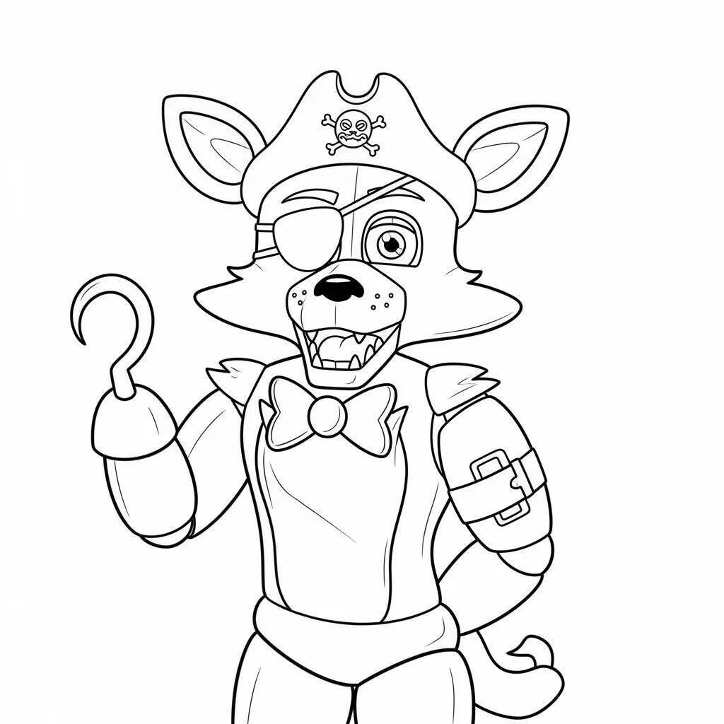 Desenho-de-Foxy-de-Five-Nights-at-Freddys-para-colorir Desenho de Foxy de Five Nights at Freddy's para colorir