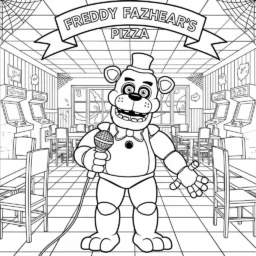 Desenho de Freddy Fazbear de Five Nights at Freddy's para colorir
