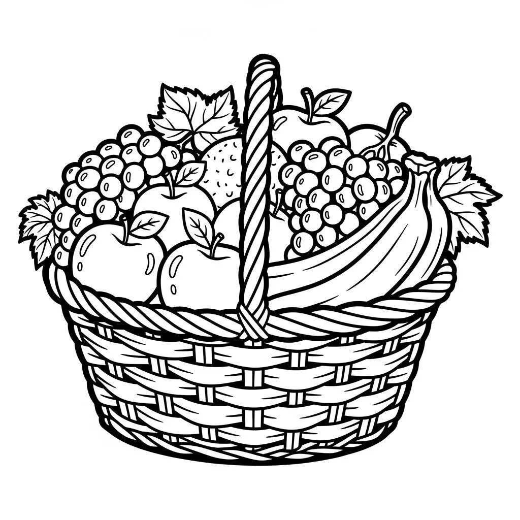Desenho-de-Frutas-para-Colorir Desenho de Frutas para Colorir
