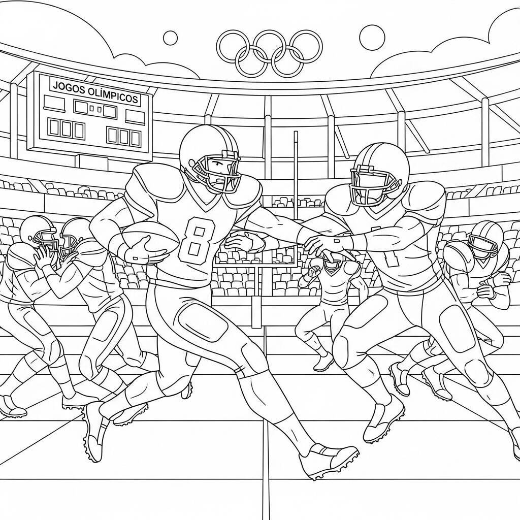 Desenho de Futebol Americano para Colorir