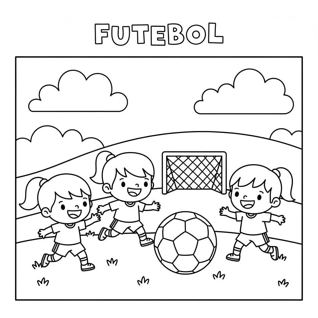 Desenho de Futebol para Crianças Pequenas para Colorir