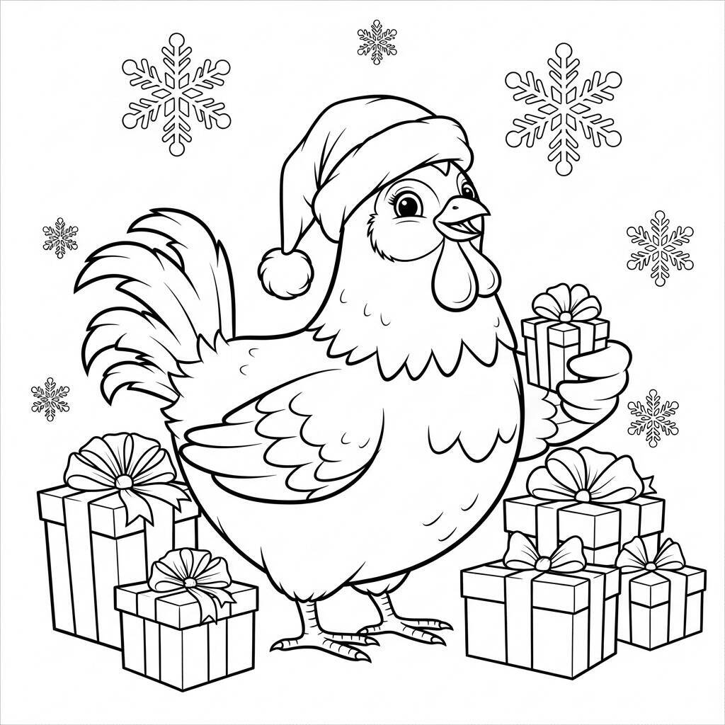 Ausmalbilder Weihnachtshuhn