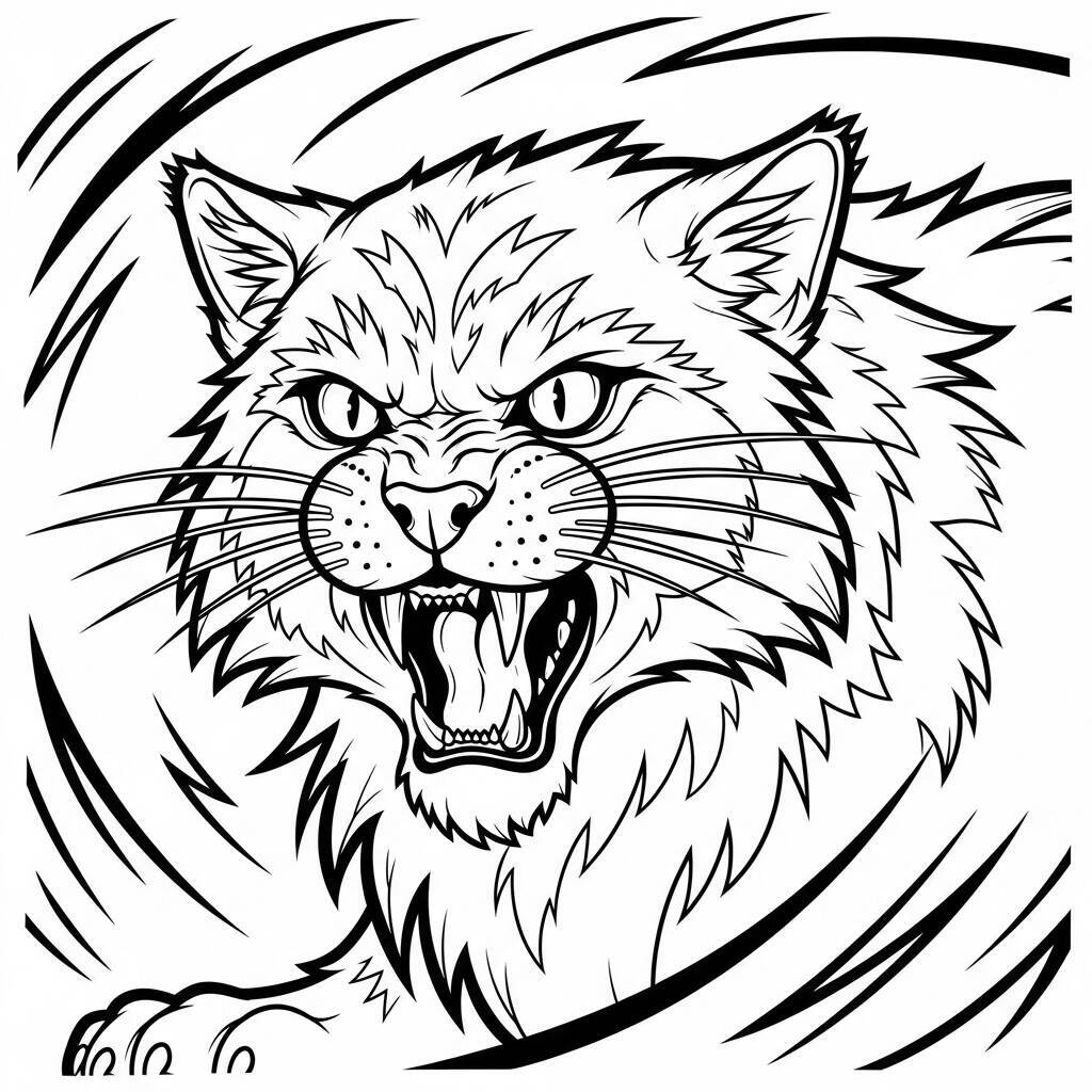 Feral Cat Coloring Page