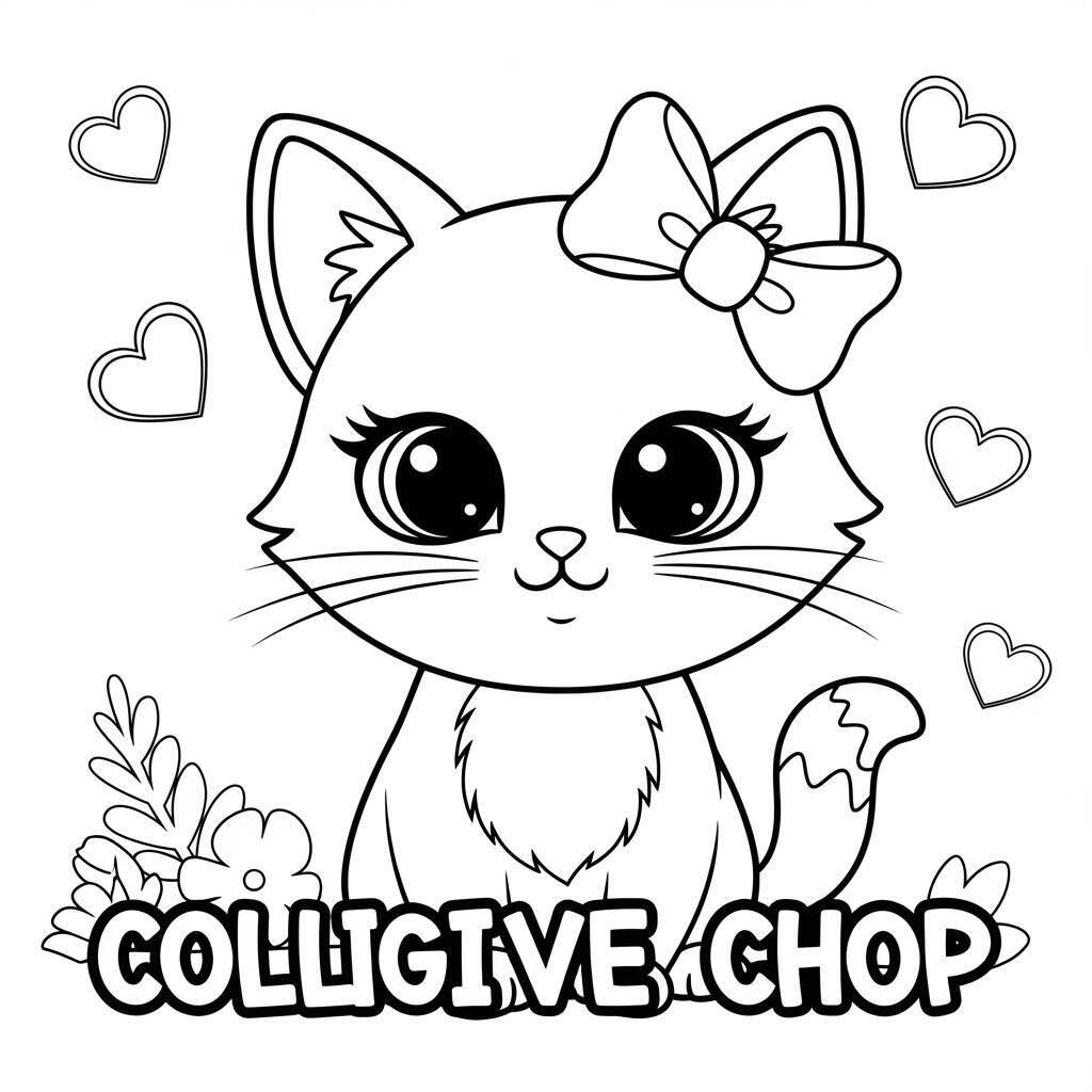 Desenho de Gato Fofo para Colorir