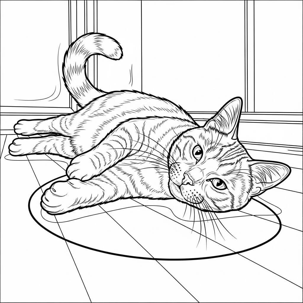 Desenho de Gato Realista para Colorir