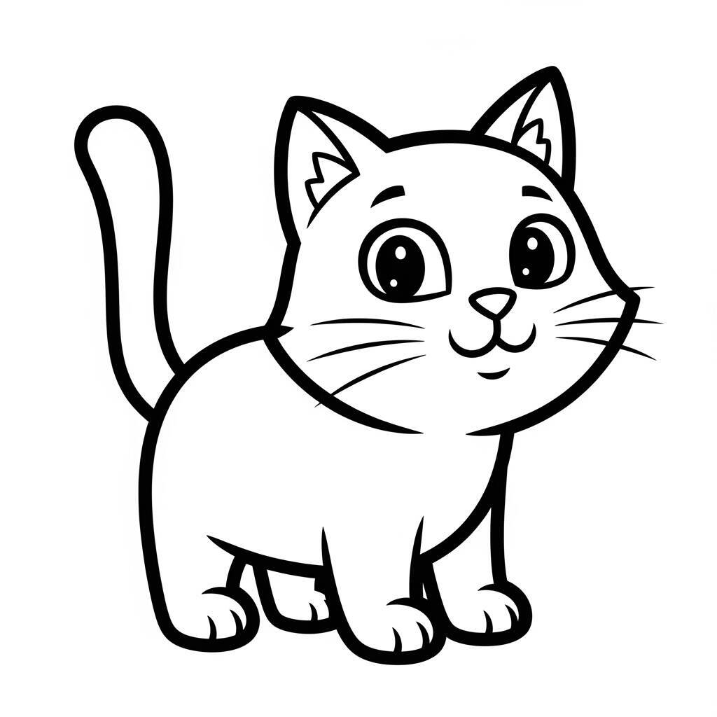 Desenho de Gato para Crianças para Colorir