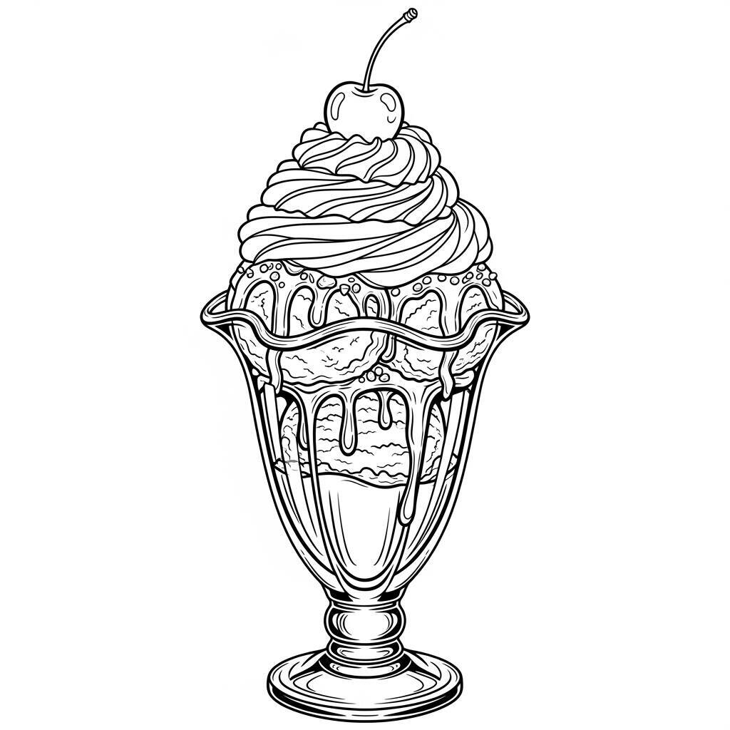 Desenho de Gelado Realista para Colorir