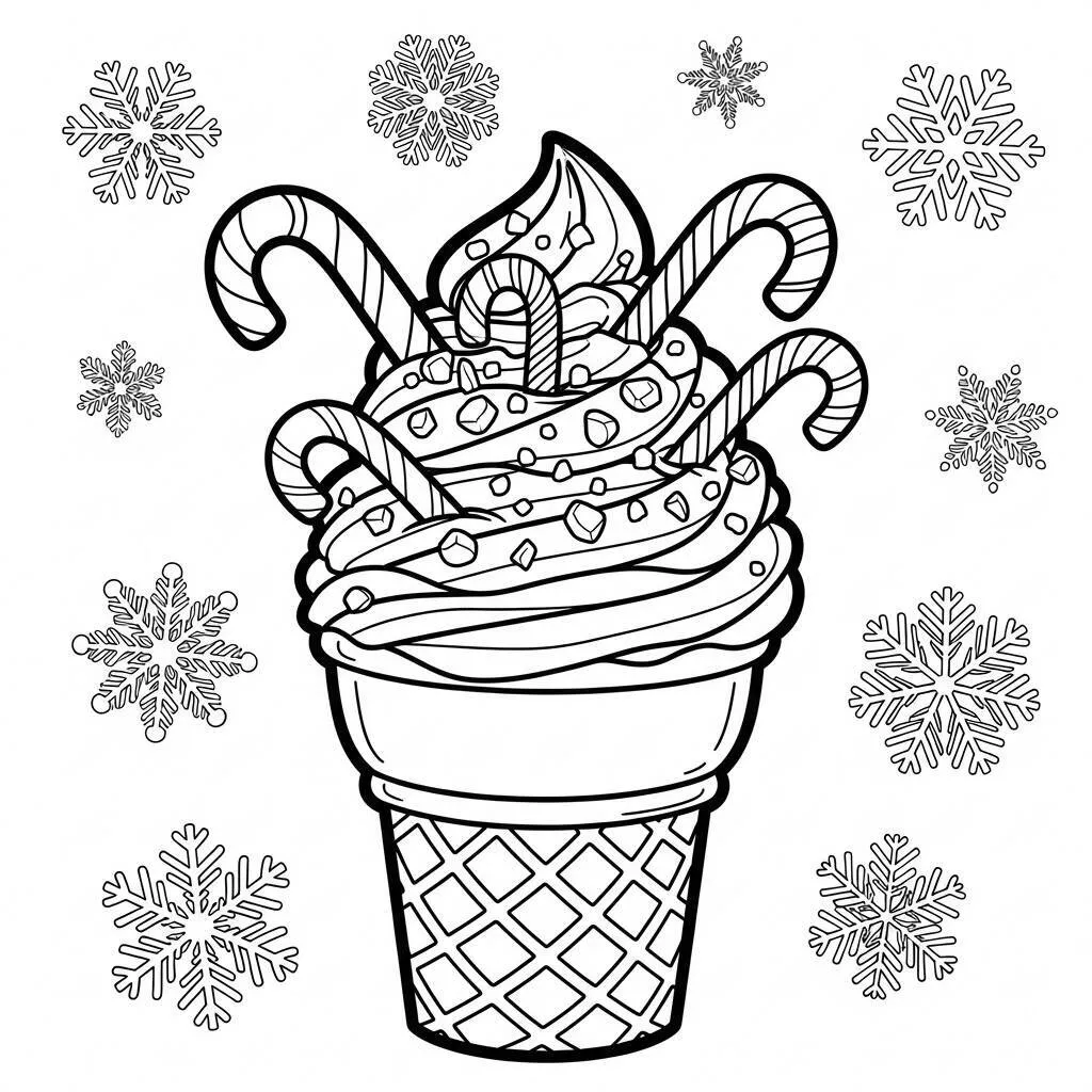 Desenho de Gelado de Natal para Colorir