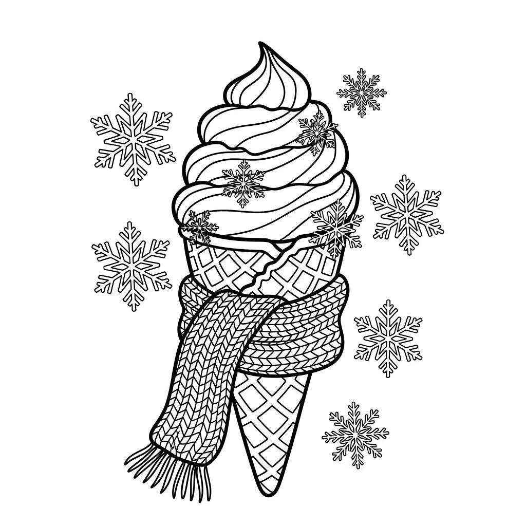 Gelato in inverno da colorare