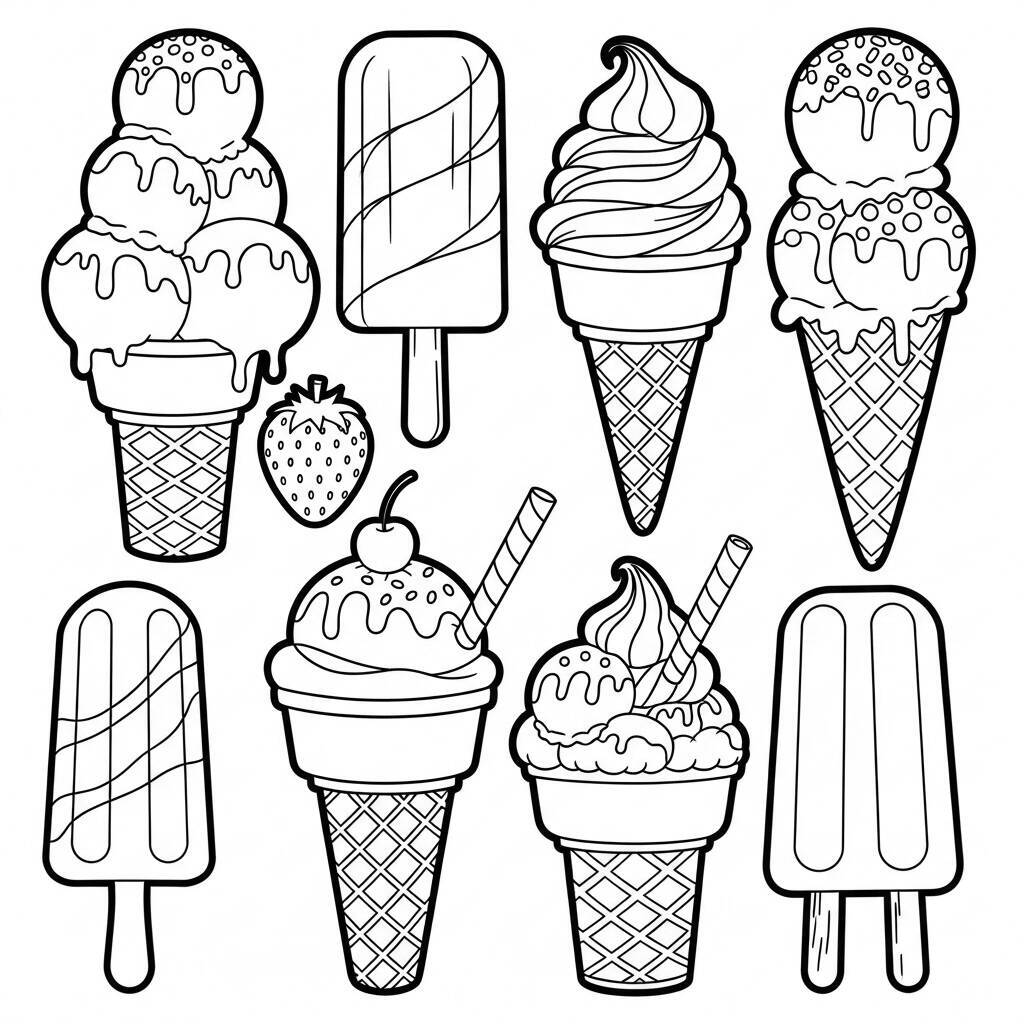 Ice Cream Coloring Page