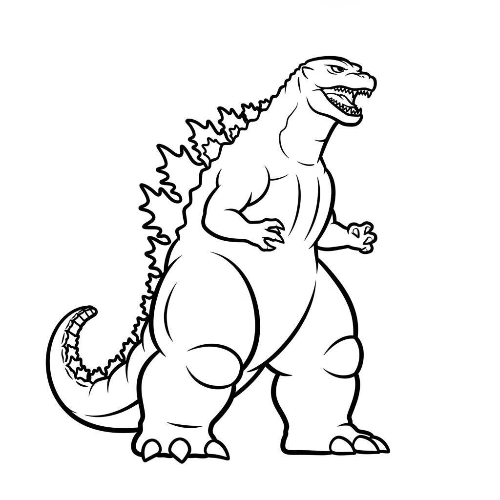 Godzilla-Malseite im minimalistischen Stil