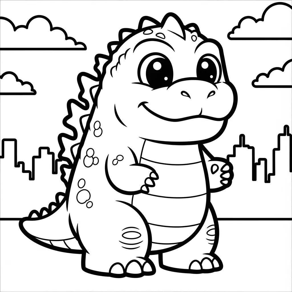 Desenho de Godzilla para Crianças para Colorir