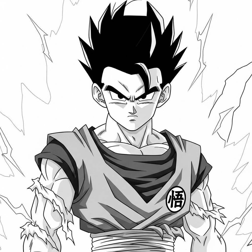 Desenho de Gohan para Colorir