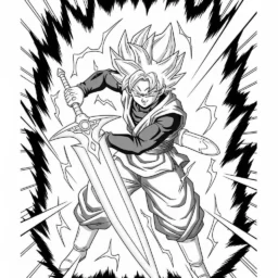 Dibujo para colorear de Goku negro