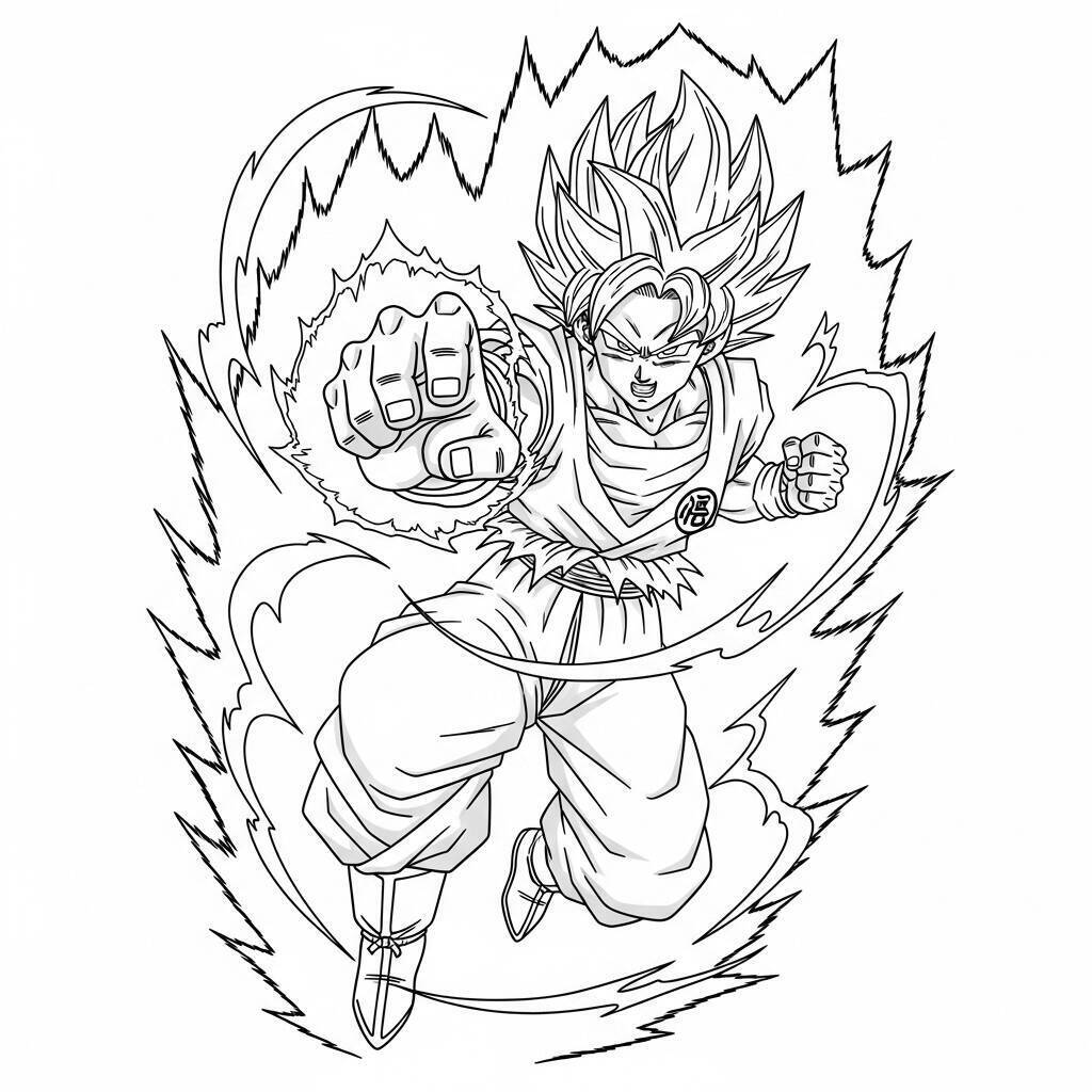 Coloriage Goku Super Saiyan