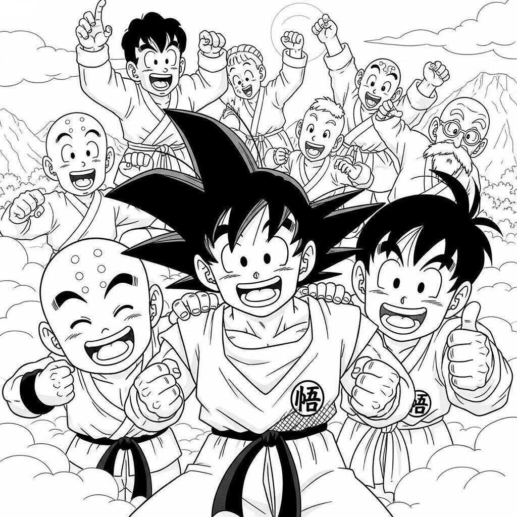 Coloriage Goku et ses amis