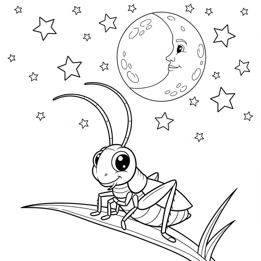 Desenho de Grilo para Colorir