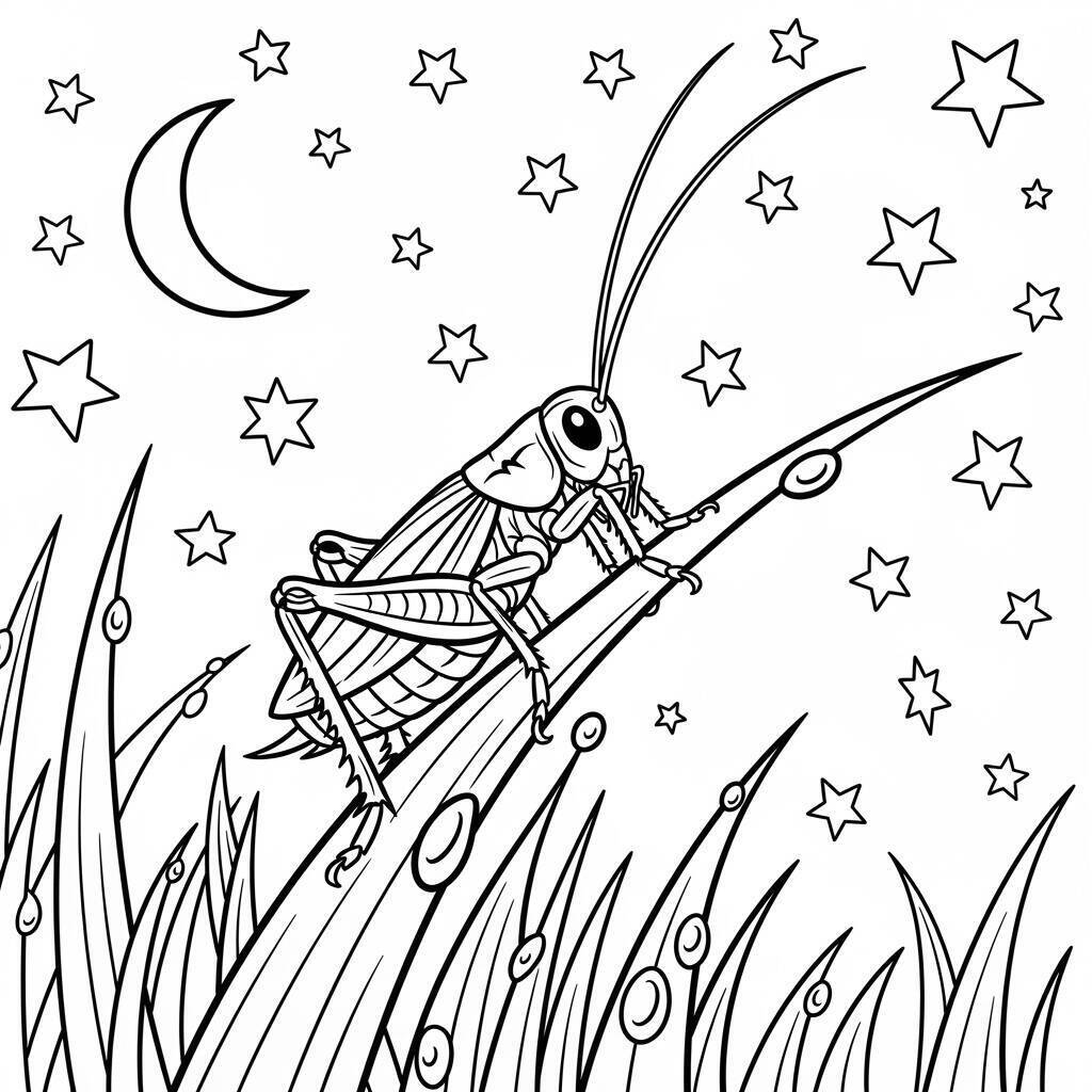 Desenho de Grilo para Colorir