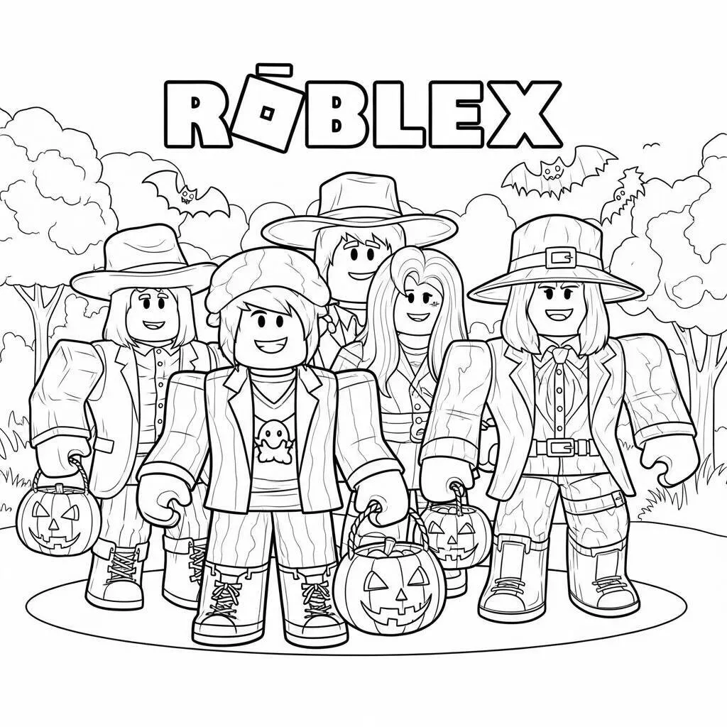 Desenho de Halloween do Roblox para Colorir