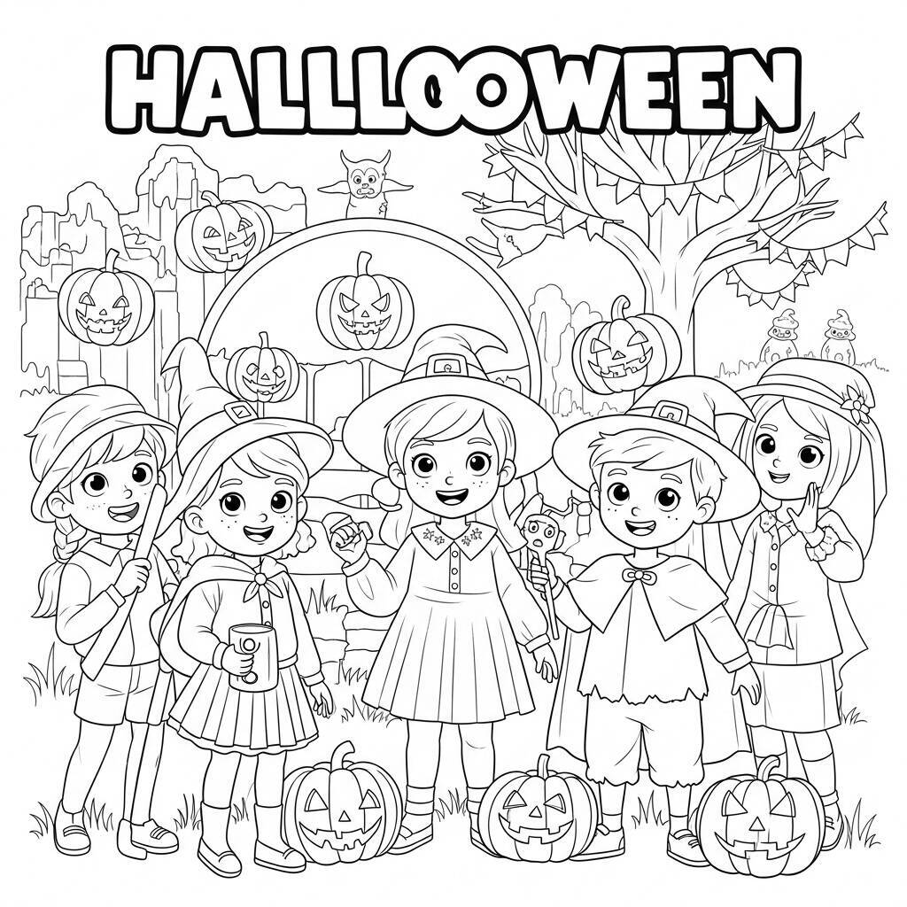 Desenho de Halloween para Crianças para Colorir