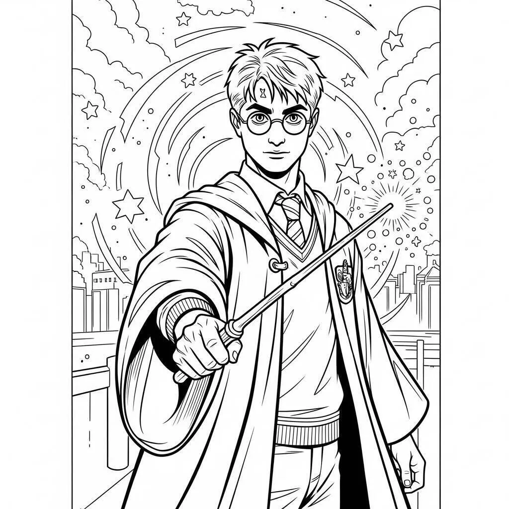 Desenho de Harry Potter para Colorir
