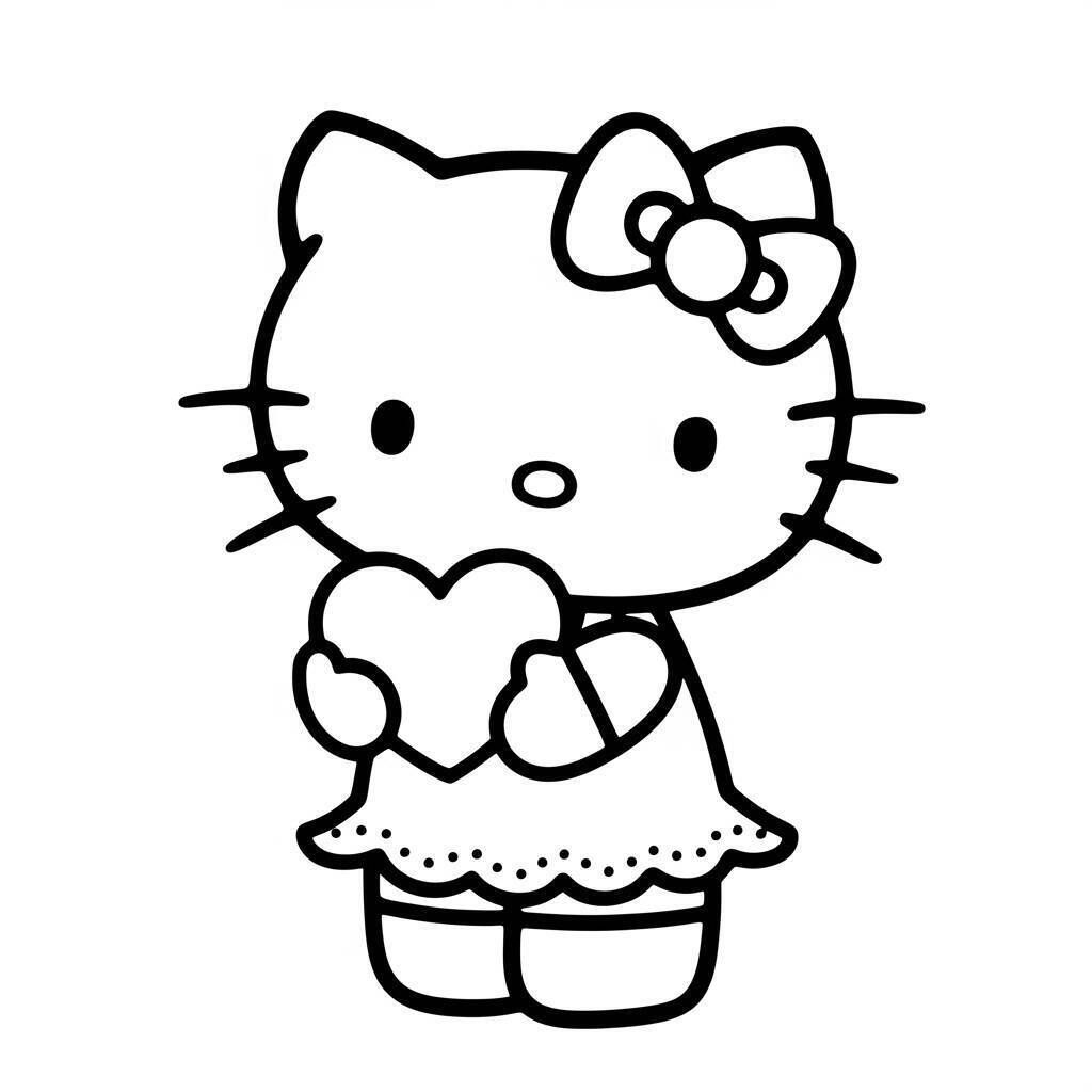 Ausmalbilder „Hallo Kitty“.