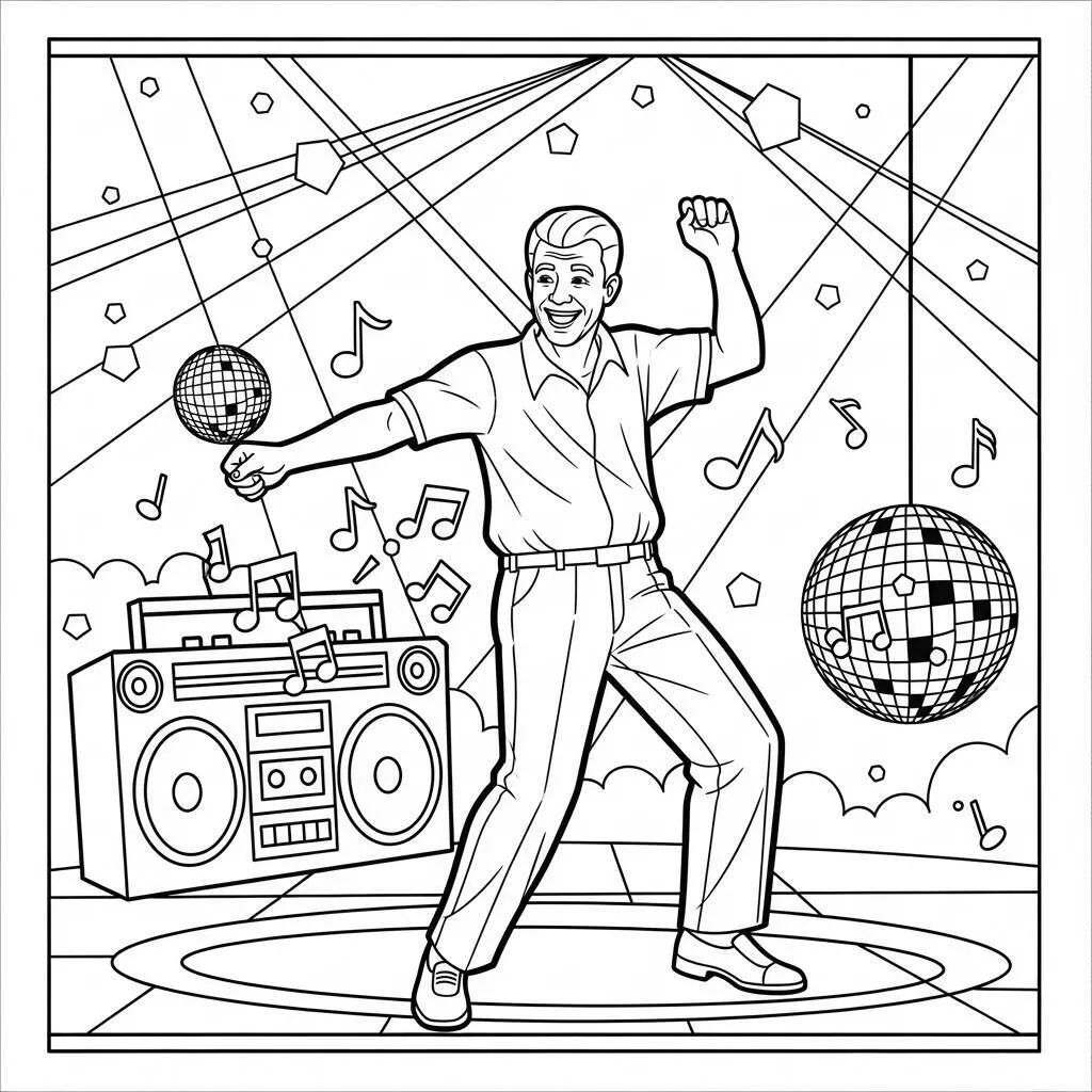 Desenho de Homem Adulto em Festa para Colorir