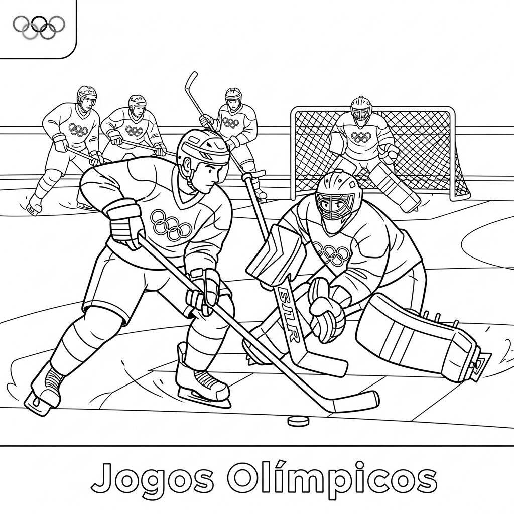 Desenho de Hóquei para Colorir