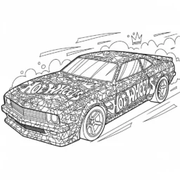 Página para colorear de Hot Wheels con estilo Graffiti
