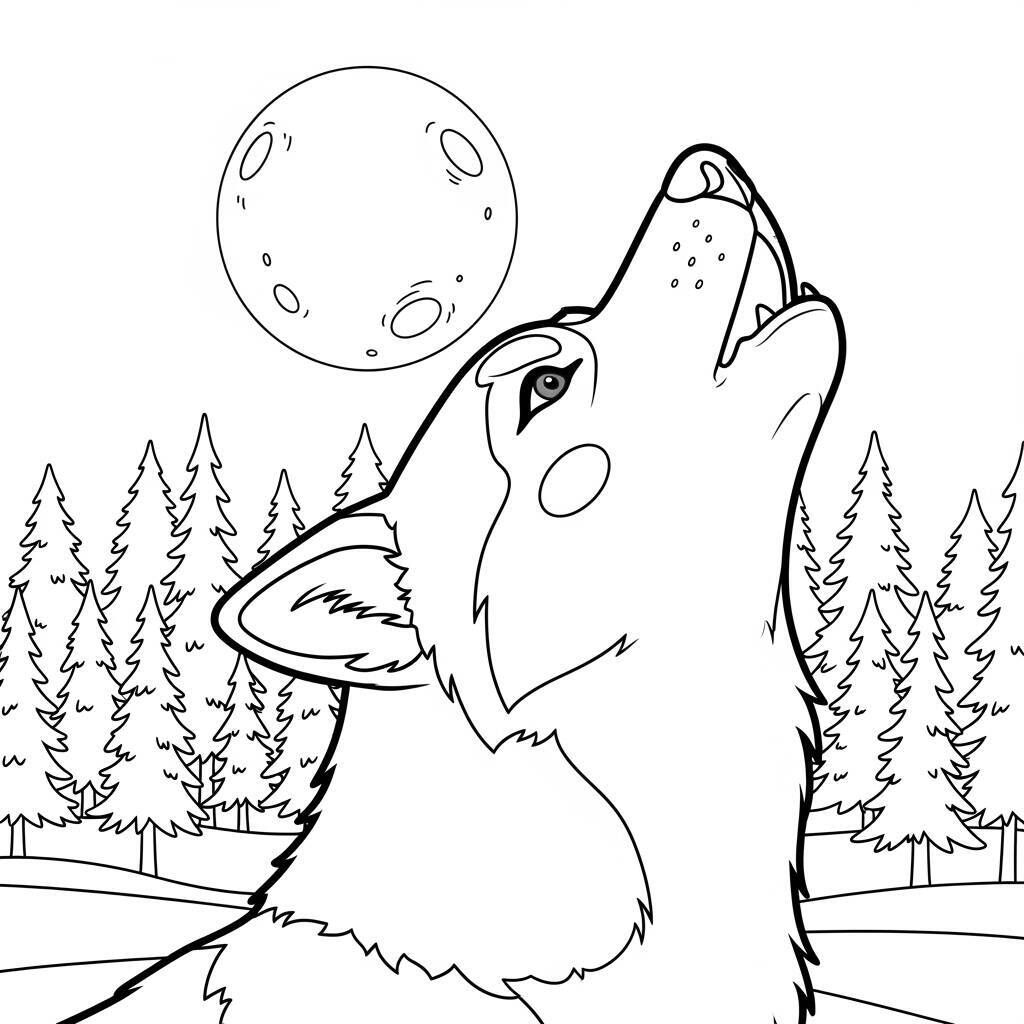 Cute Husky Coloring Page