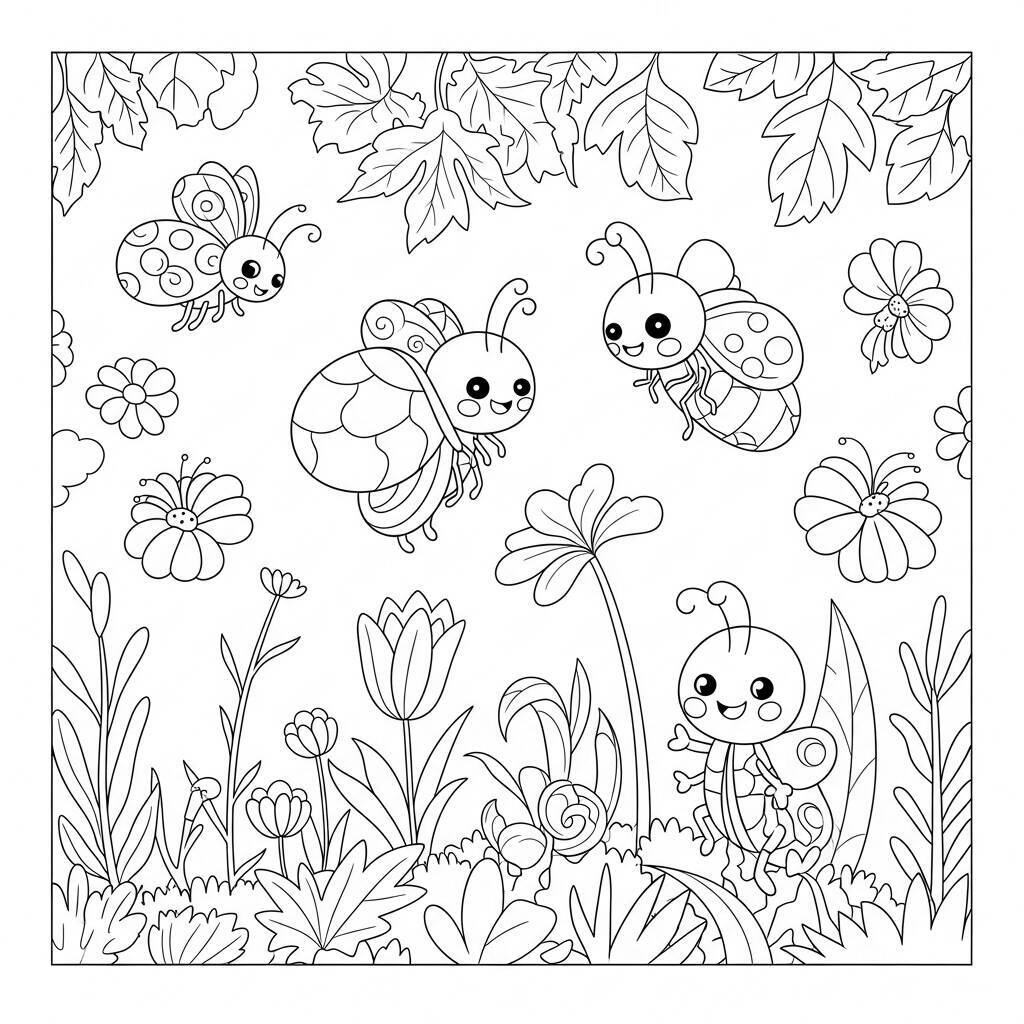 Desenho de Insetos para Colorir
